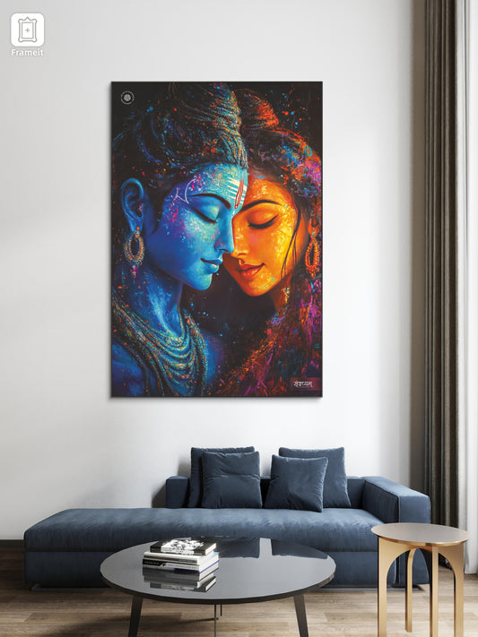 Shiv Parvati Sacred Balance of Strength and Serenity Acrylic Frame