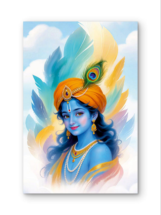Bal Krishna spiritual wall decor acrylic artwork