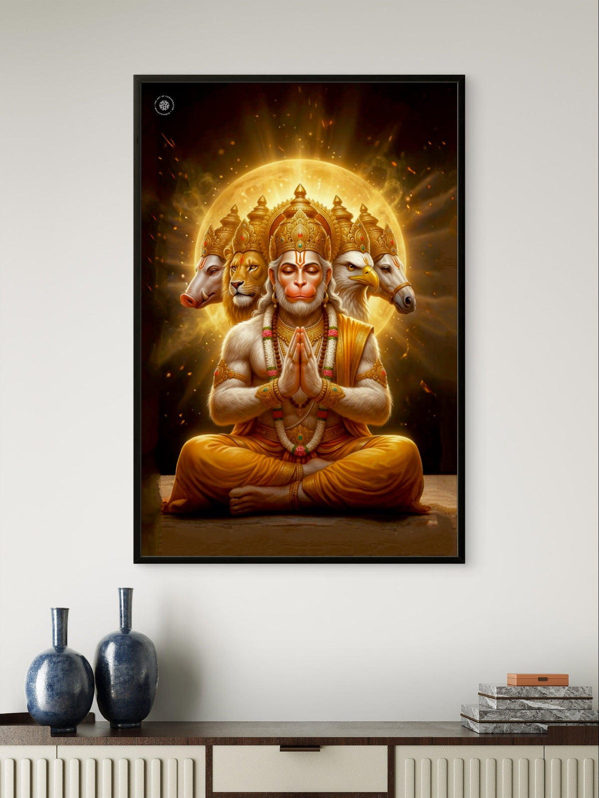 Panchmukhi Hanuman Divine Protection Spiritual Wall Art