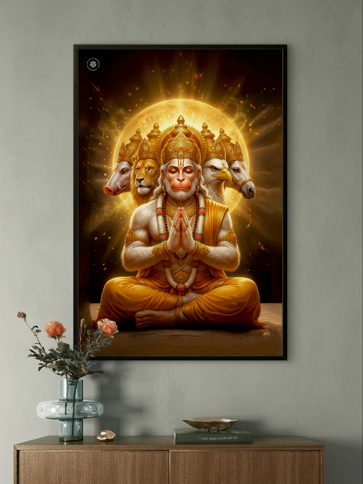 Panchmukhi Hanuman Divine Protection Spiritual Wall Art