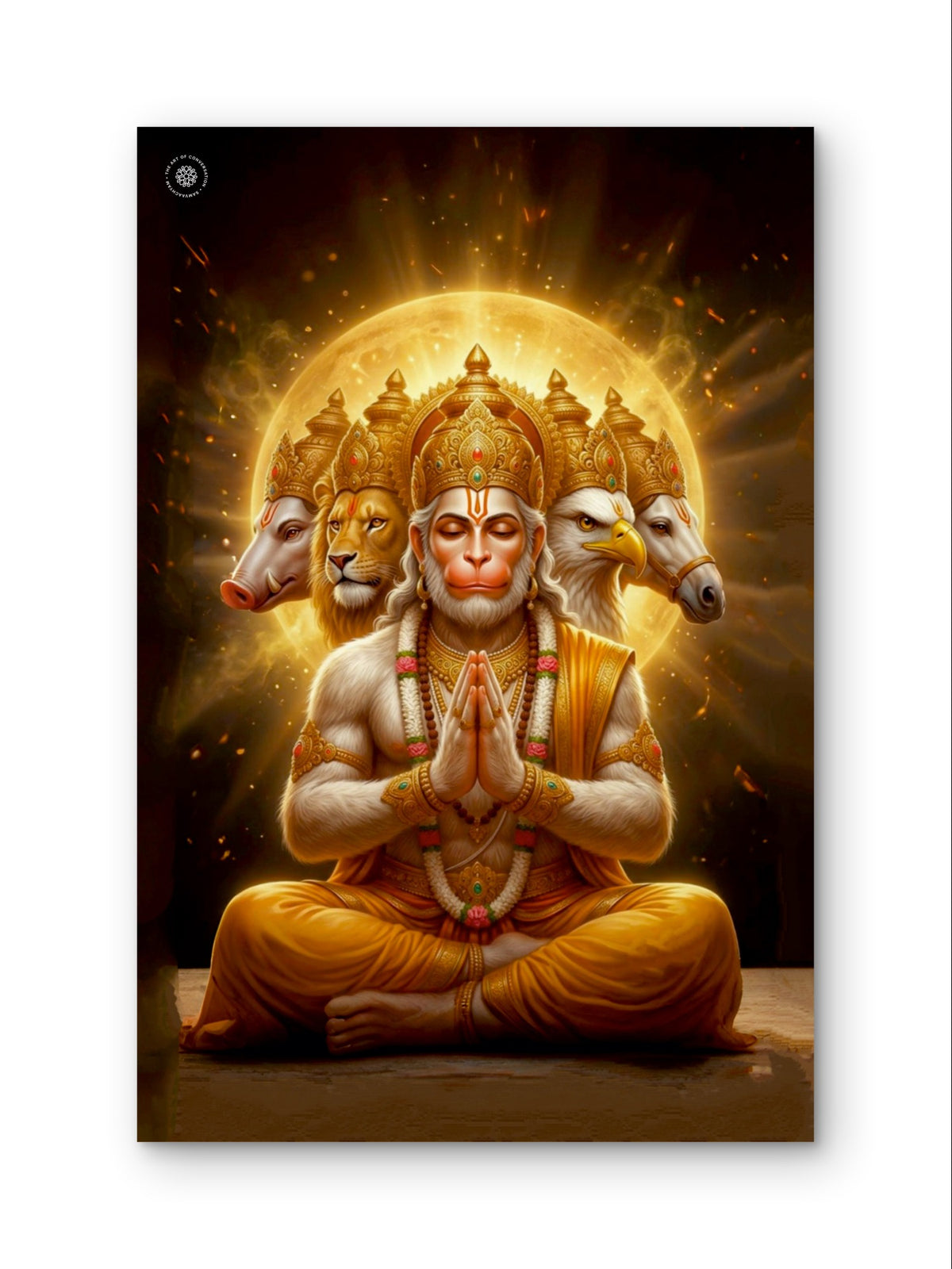 Panchmukhi Hanuman Divine Protection Spiritual Wall Art