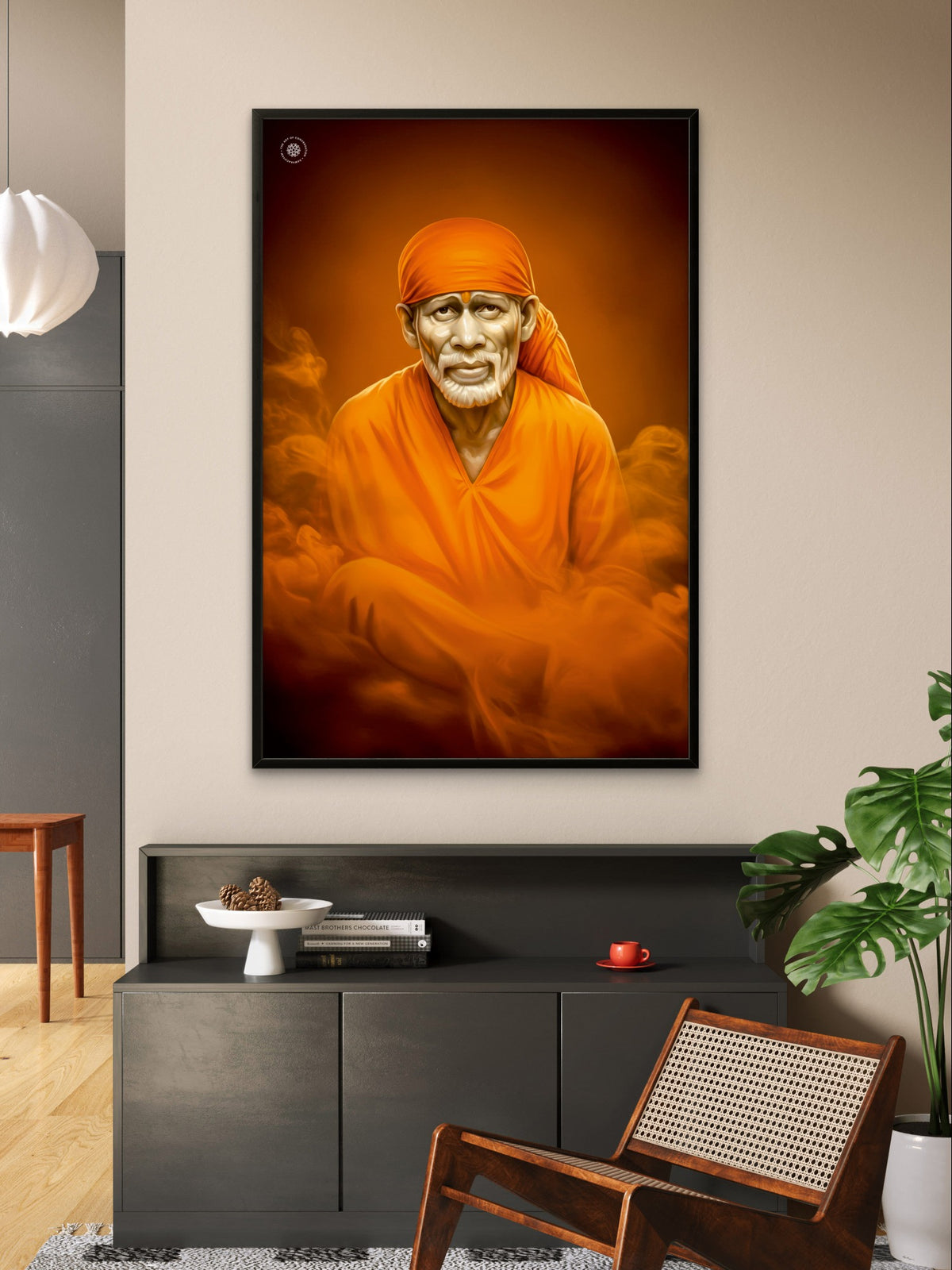 Shirdi Sai Baba Divine Blessings Premium Spiritual Wall Art