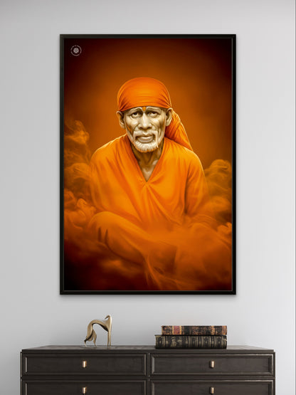 Shirdi Sai Baba Divine Blessings Premium Spiritual Wall Art