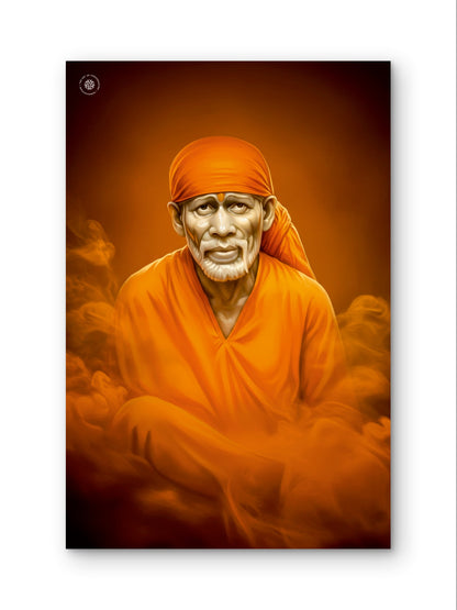 Shirdi Sai Baba Divine Blessings Premium Spiritual Wall Art