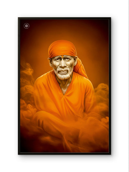 Shirdi Sai Baba Divine Blessings Premium Spiritual Wall Art