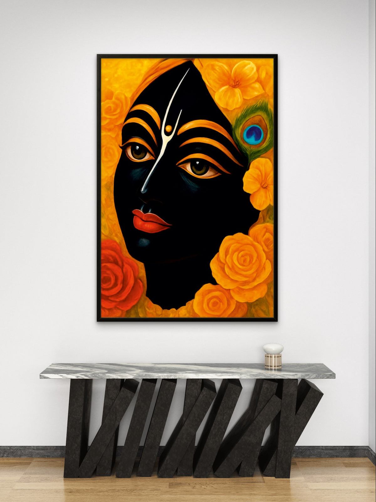 Lord Krishna Divine Blessings Spiritual Wall Art