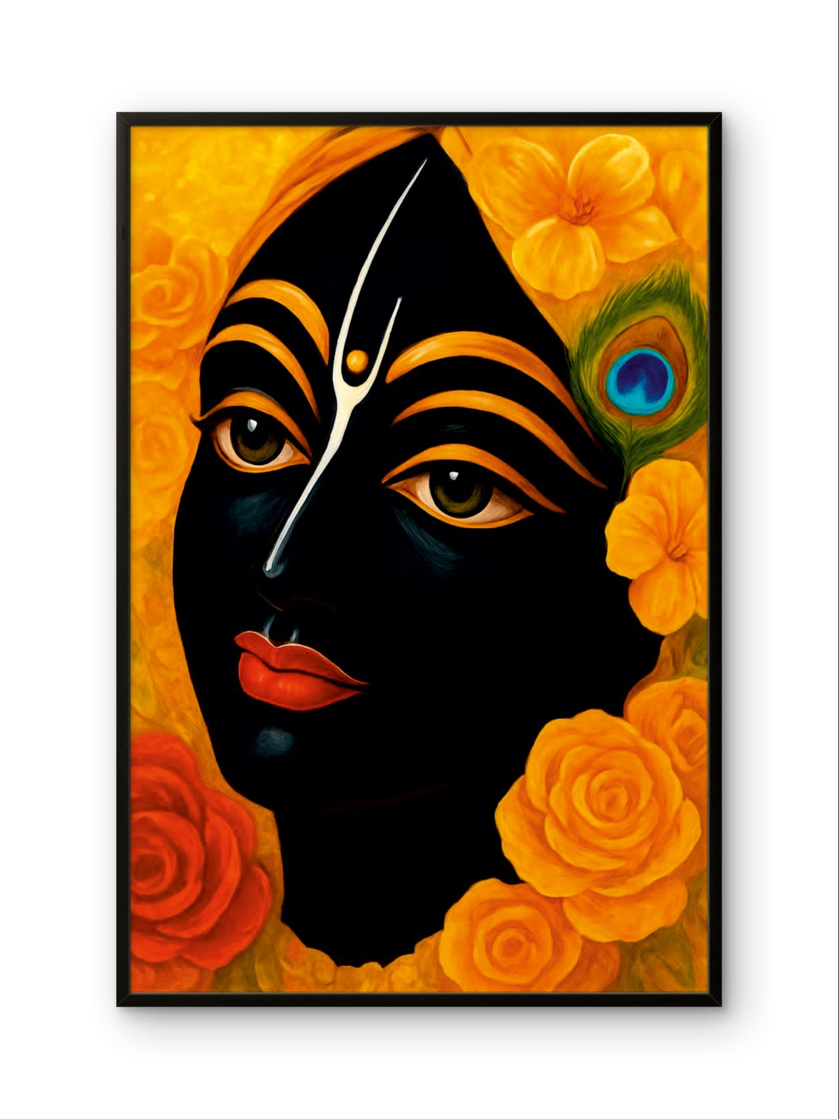 Lord Krishna Divine Blessings Spiritual Wall Art
