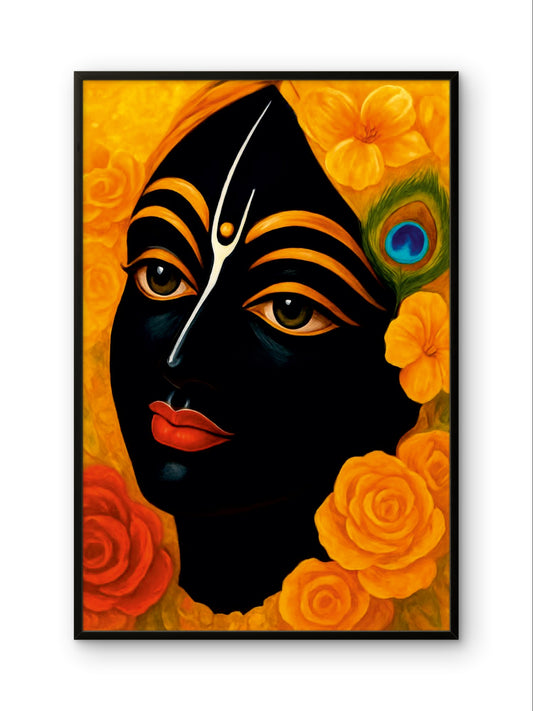 Lord Krishna Divine Blessings Spiritual Wall Art