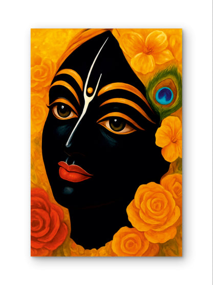 Lord Krishna Divine Blessings Spiritual Wall Art