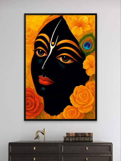 Lord Krishna Divine Blessings Spiritual Wall Art