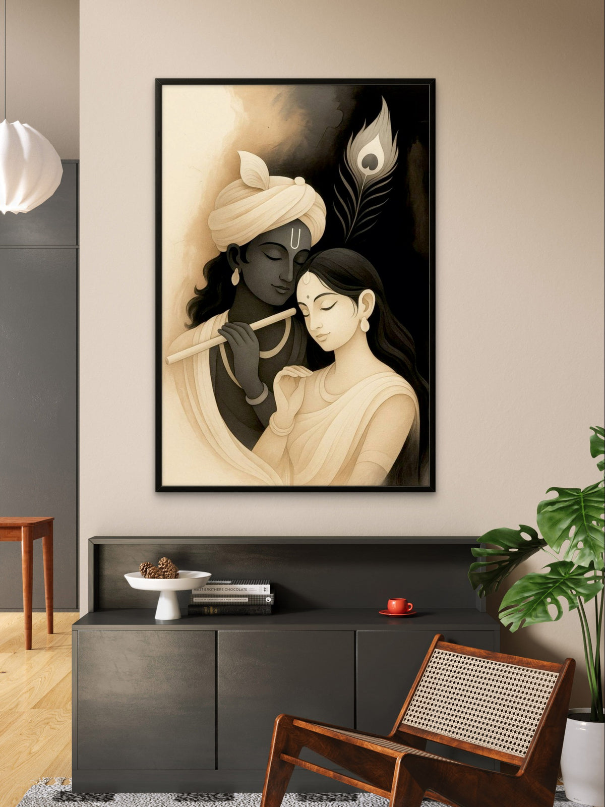 Radha Krishna Divine Love Premium Spiritual Wall Art