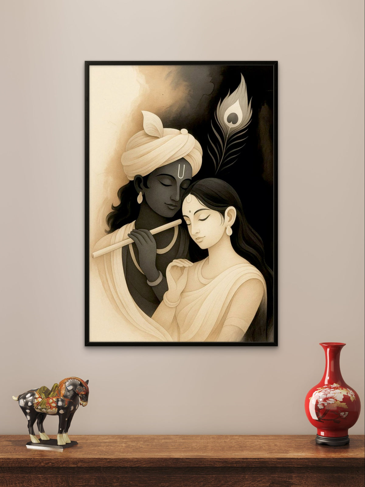Radha Krishna Divine Love Premium Spiritual Wall Art