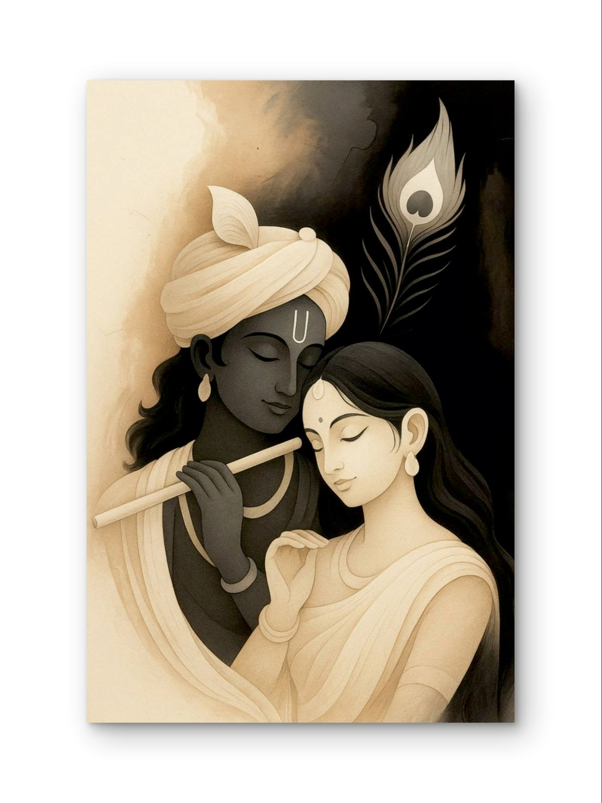 Radha Krishna Divine Love Premium Spiritual Wall Art