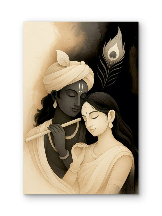 Radha Krishna Divine Love Premium Spiritual Wall Art