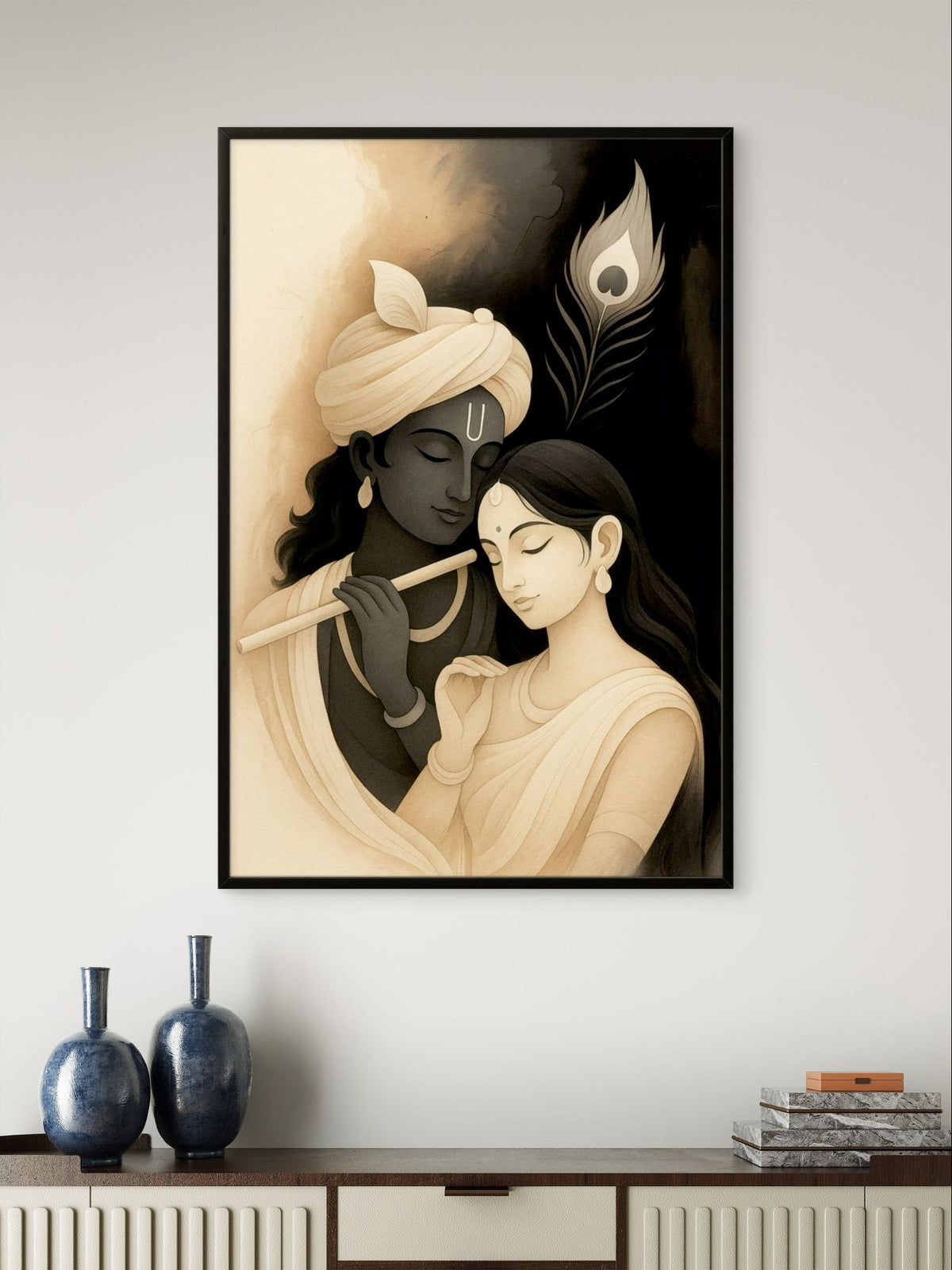 Radha Krishna Divine Love Premium Spiritual Wall Art