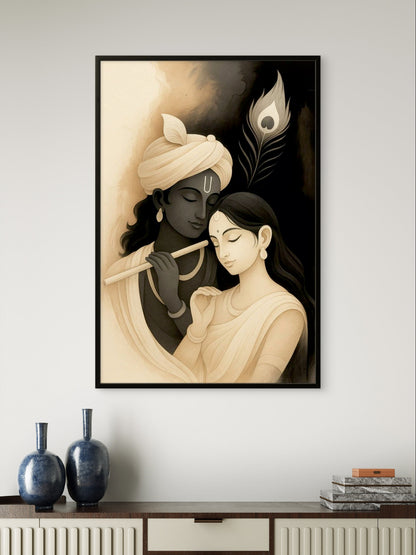 Radha Krishna Divine Love Premium Spiritual Wall Art