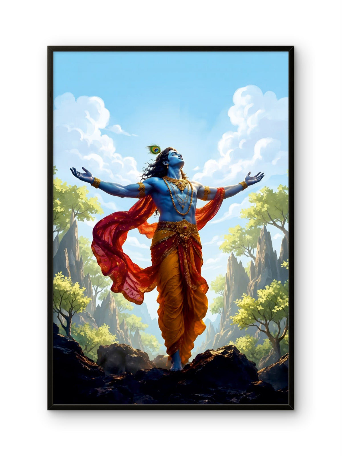 Divine Krishna premium acrylic wall art for home decor