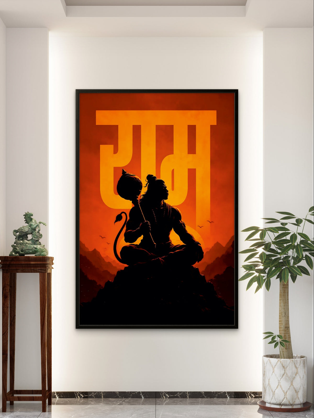 Hanuman Ji meditation spiritual wall art by Samvaachyam