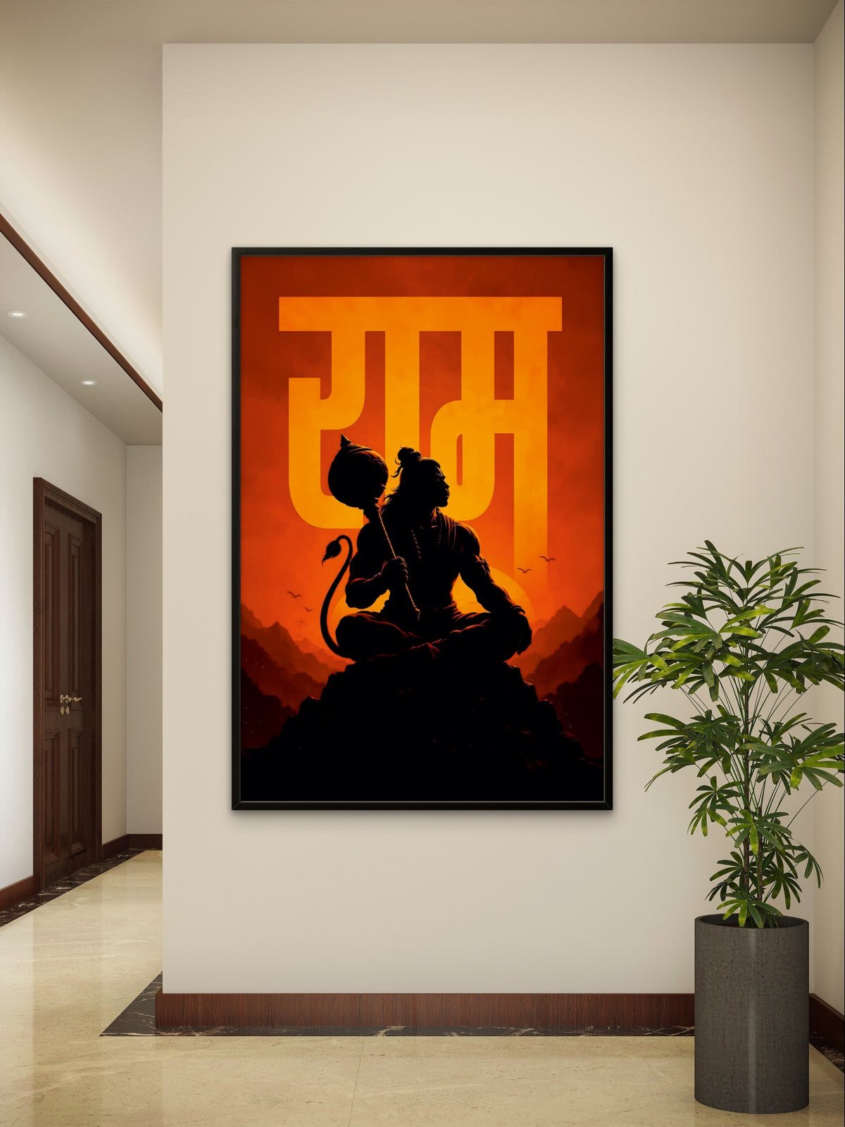 Hanuman Ji acrylic wall decor for pooja room
