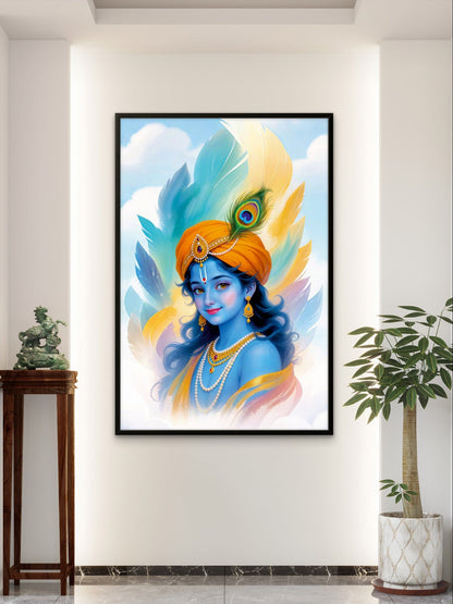 Bal Krishna artwork for home and pooja room decor