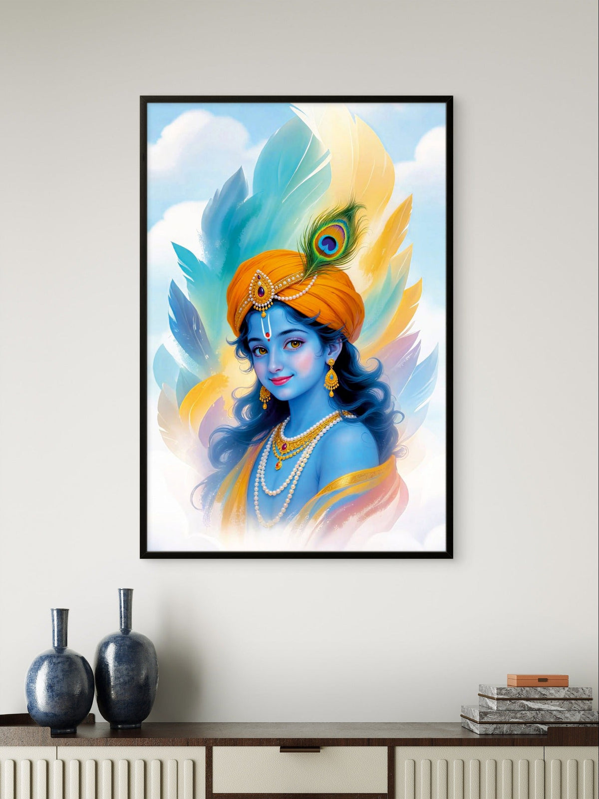 Bal Krishna devotional wall art for home decor