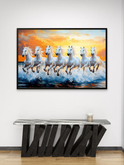 Seven Divine Horses Premium Spiritual Wall Art