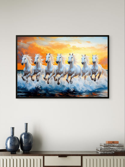 Seven Divine Horses Premium Spiritual Wall Art