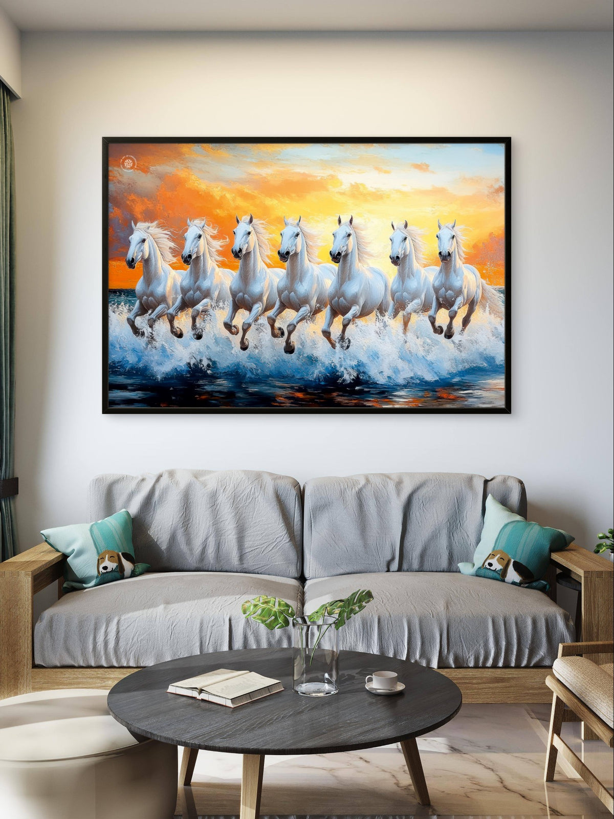 Seven Divine Horses Premium Spiritual Wall Art