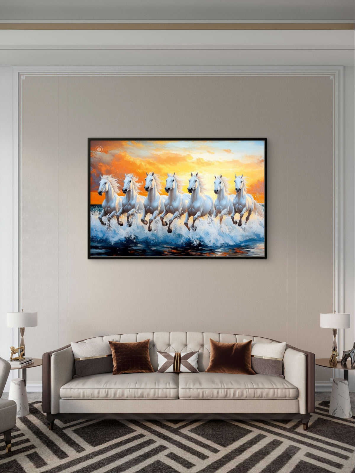 Seven Divine Horses Premium Spiritual Wall Art