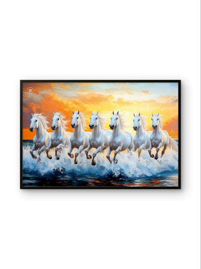 Seven Divine Horses Premium Spiritual Wall Art