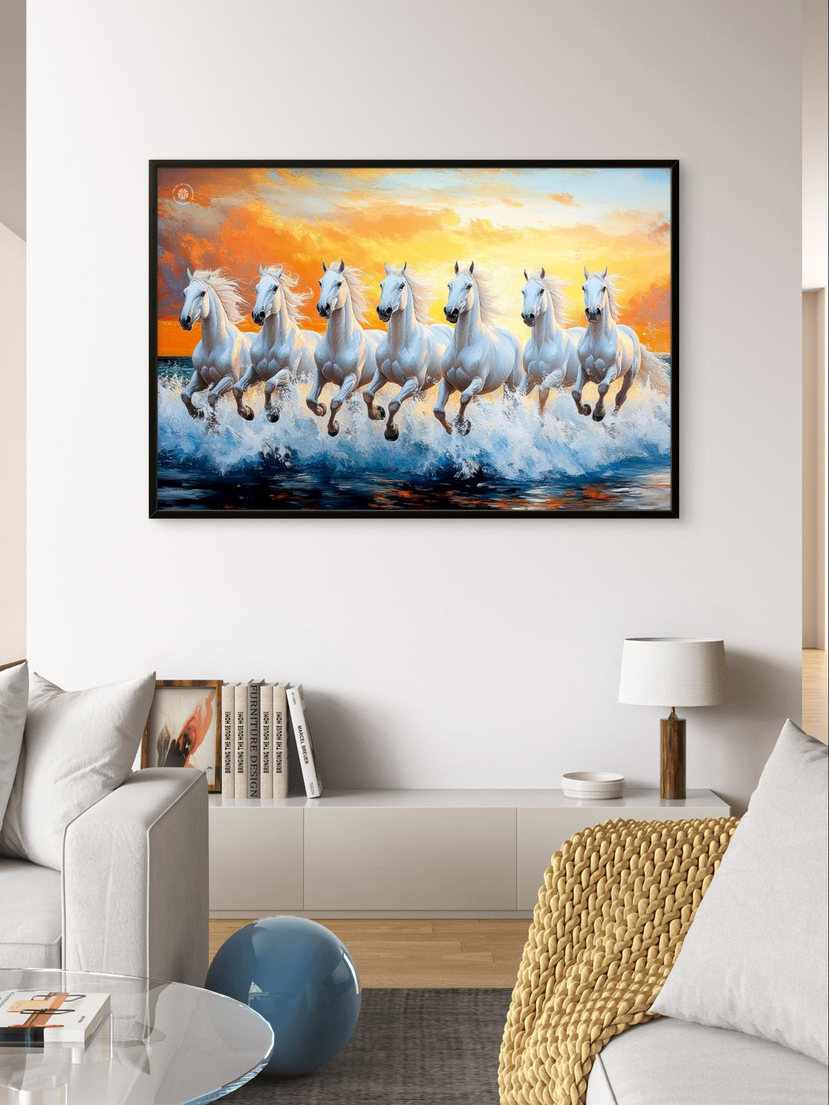 Seven Divine Horses Premium Spiritual Wall Art
