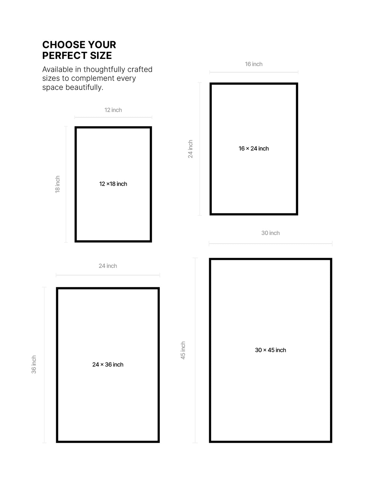 Samvaachyam acrylic wall art size chart
