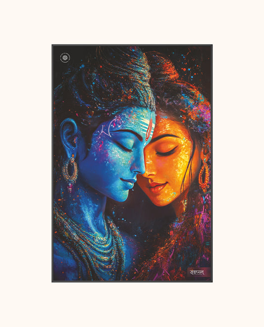 Shiv Parvati Sacred Balance of Strength and Serenity Acrylic Frame